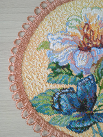 Набор декоративных гобеленовых салфеток Вальс цветов (1 шт D 54см+6 шт d 20см)