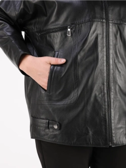 Кожаная куртка демисезонная натуральная оверсайз