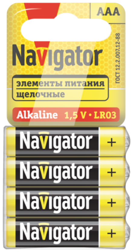 Элемент питания Navigator 95 458 NBT-03 (AAA LR03 спайка 4 шт)