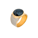Кольцо Possebon Pearl Black Agate 17.2 мм K3185.4/17.2 BW/G