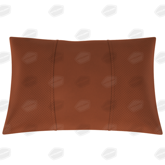 Автомобильная подушка под шею или поясницу из экокожи (прямоугольная на резинке)