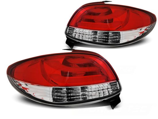 Задние фонари red white led bar для Peugeot 206