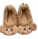 Тапочки-балетки домашние детские «Чебурашка», цвет бежевый, верх-флис, подклад-флис, р 32