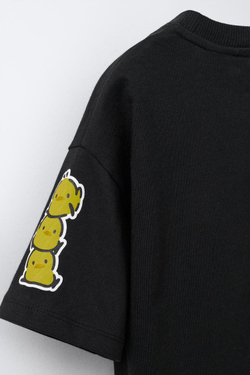 ZARA ФУТБОЛКА POCHACCO AND HIS FRIENDS © SANRIO, ЧЕРНЫЙ