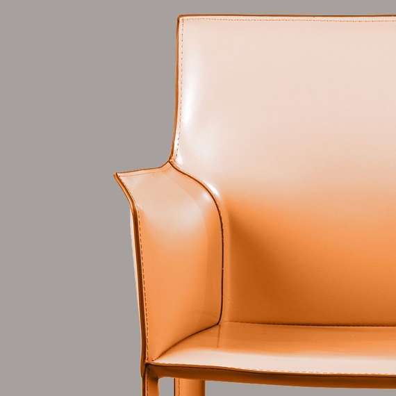 Стул с подлокотниками Barrie оранжевая кожа