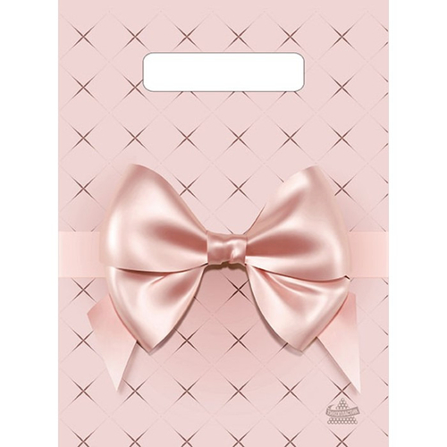 Пакет полиэт. 19*25 см с выруб. ручкой Персиковый бант (н00213004)