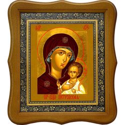 Петровская икона божьей матери на холсте.