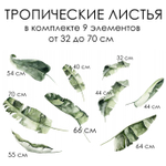 Стикеры ТРОПИЧЕСКИЕ ЛИСТЬЯ
