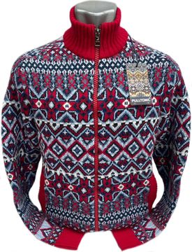 Pulltonic из шерсти и кашемира на полном замке "Узорчатый" . Размер 48-52