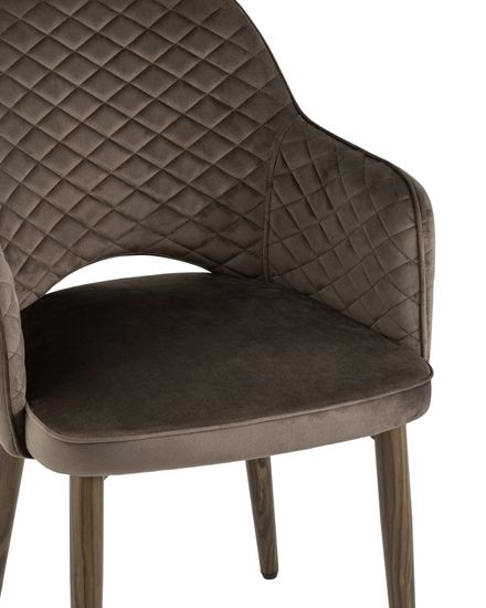 Стул Венера диамант NEW, велюр коричневый (ножки дерево) NP