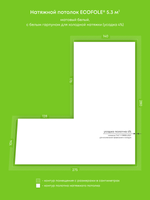 Натяжные потолки 20.2 м2, 8 м2, 5.3 м2