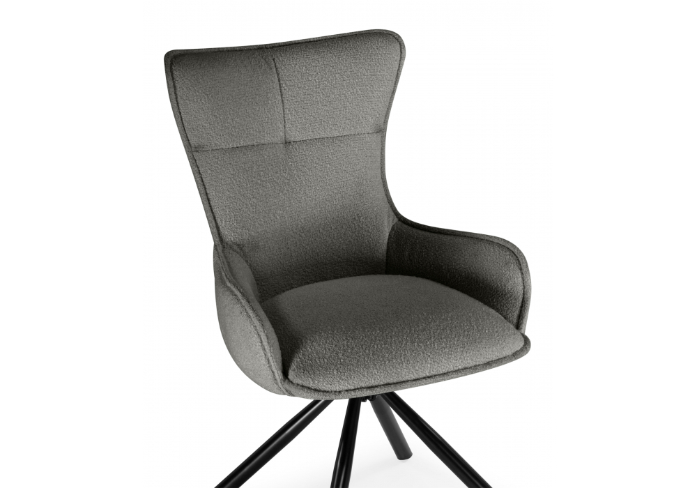 Стул на металлокаркасе Woodville Chicago light gray, black, ножки черные