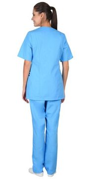 Костюм женский "Сириус-Женева" (с. голубой/т. синий)