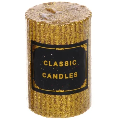 Свеча «Блестящий шик» 5*7,5 см, Золото