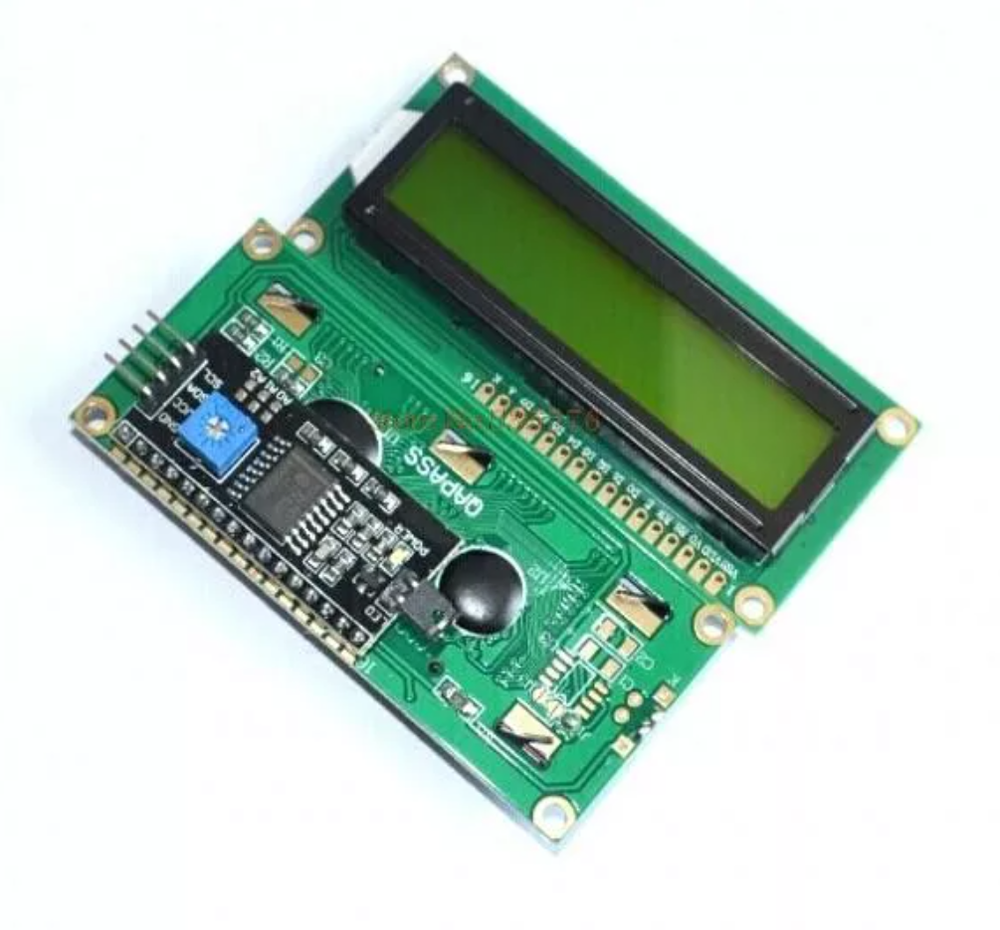 ЖКИ дисплей WH1602A 16x02 с зеленой подсветкой. Интерфейс I2C