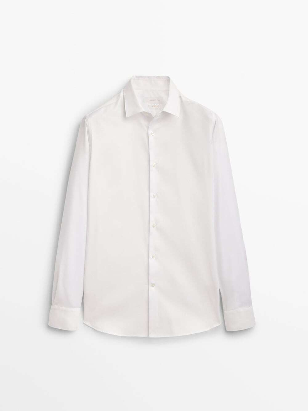 Massimo Dutti Немнущаяся рубашка облегающего кроя из рельефной ткани, белый