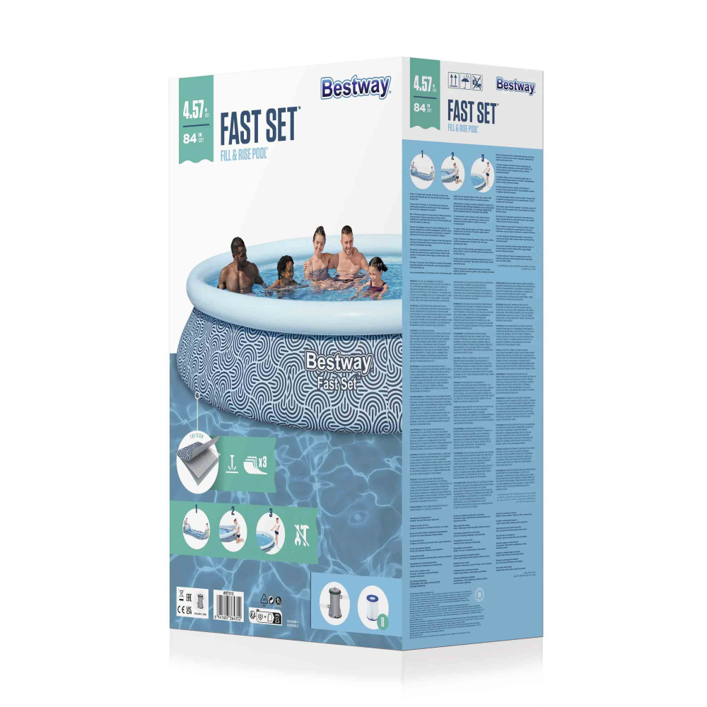 Бассейн надувной Bestway Fast Set Pools 457х84 см + фильтр-насос 2006 л/ч (57313 BW)