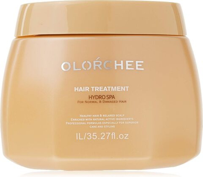 Маска OLORCHEE Hair Treatment Hydro SPA For Normal & Tinted Hair "Гидро-SPA комплекс" с гидролизованным Шёлком и Экстрактом Подсолнуха для нормальных и повреждённых волос - 1000 мл.