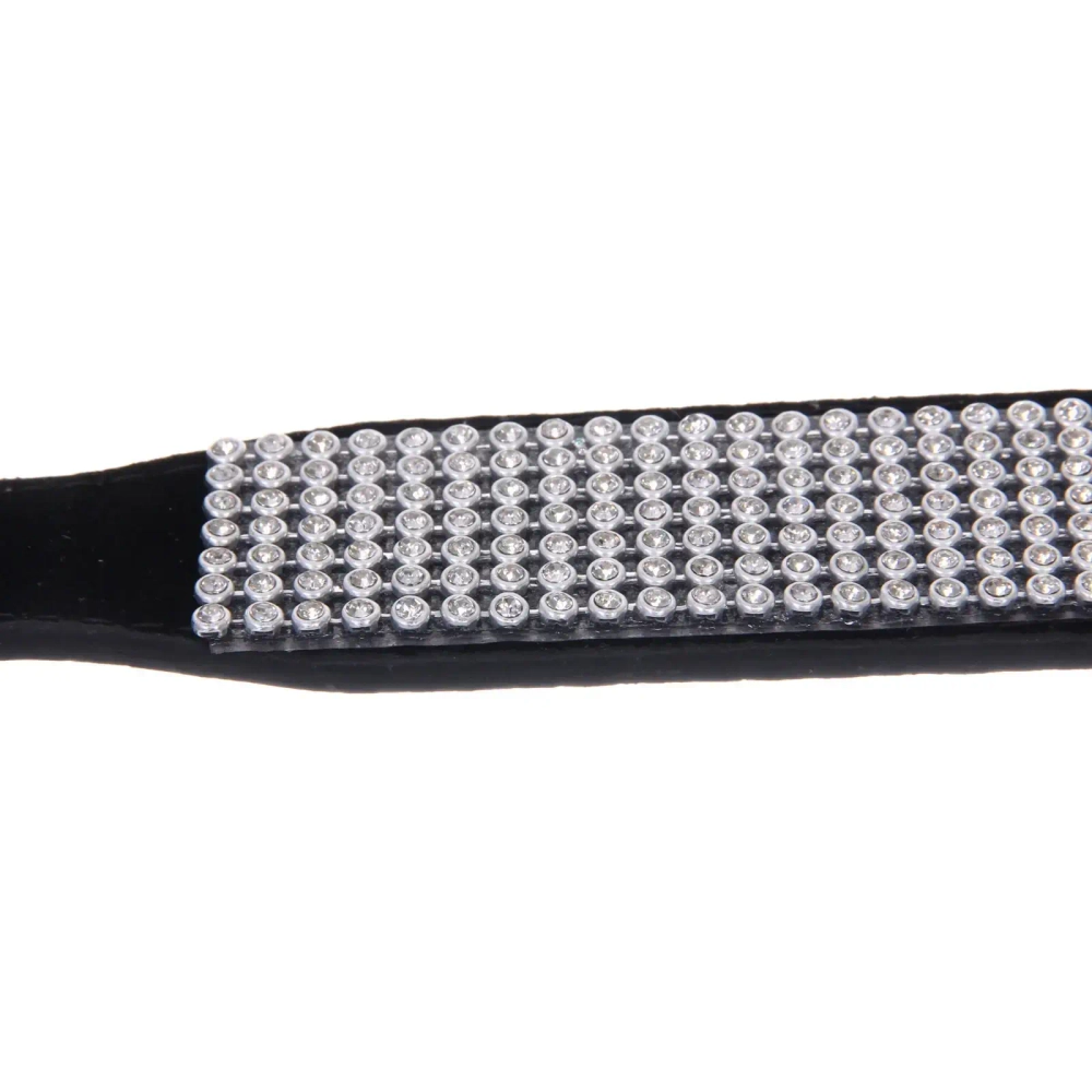 Ошейник для собак и кошек со стразами «#на стиле», цвет черный, 2см, размер L, 39*44см (лейбл)