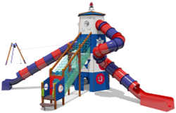 Игровой комплекс Маяк с канатной дорогой 07115.21 для детей 6-12 лет для уличной площадки