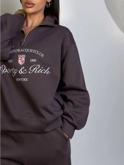 Женский спортивный костюм oversize, трикотаж без начеса