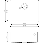 Кухонная мойка Omoikiri Tedori 54-U-WH