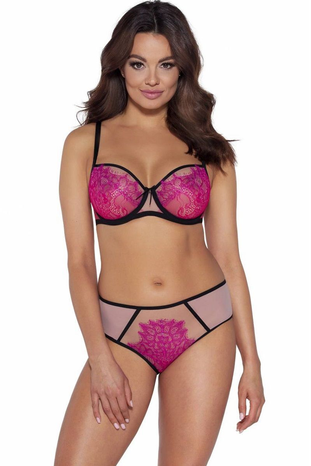 Соблазнительный бюстгальтер plus size с кружевом с "ресничками"