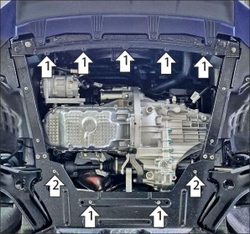 Защита картера двигателя, КПП. 2 мм, Сталь. для Lada Vesta 2015-2022, Motodor.72106