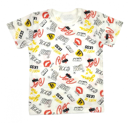 Футболка для девочки 411/123 надпись, губки