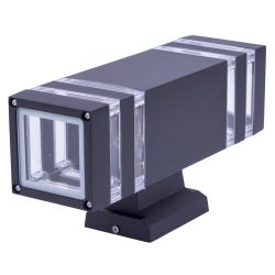 UUL-S24A 2x60W-E27 IP65 BLACK Светильник уличный. под две лампы Е27. Архитектурный накладной. Корпус черный. TM Uniel