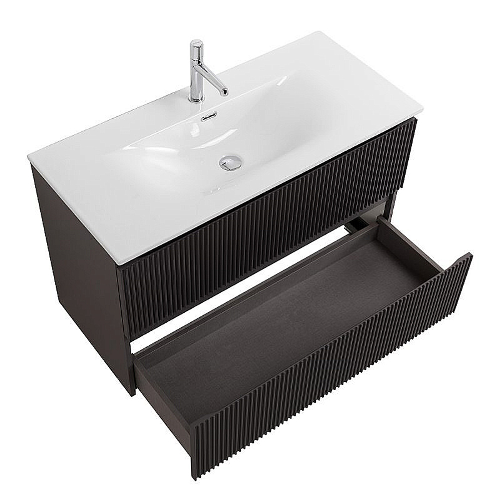 Тумба с раковиной BelBagno 100 UNO-1000-2C-SO-GSO+BB-8099-100 темно-серая матовая