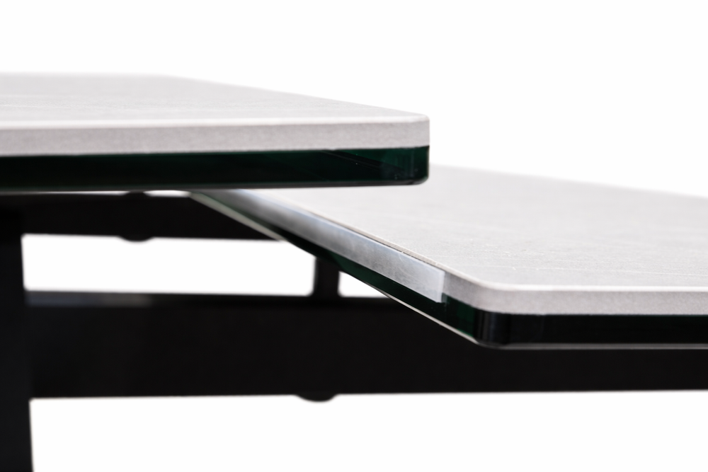 Стол из керамогранита 140 (+30) (+30) цвет Bulgarian Grey matt