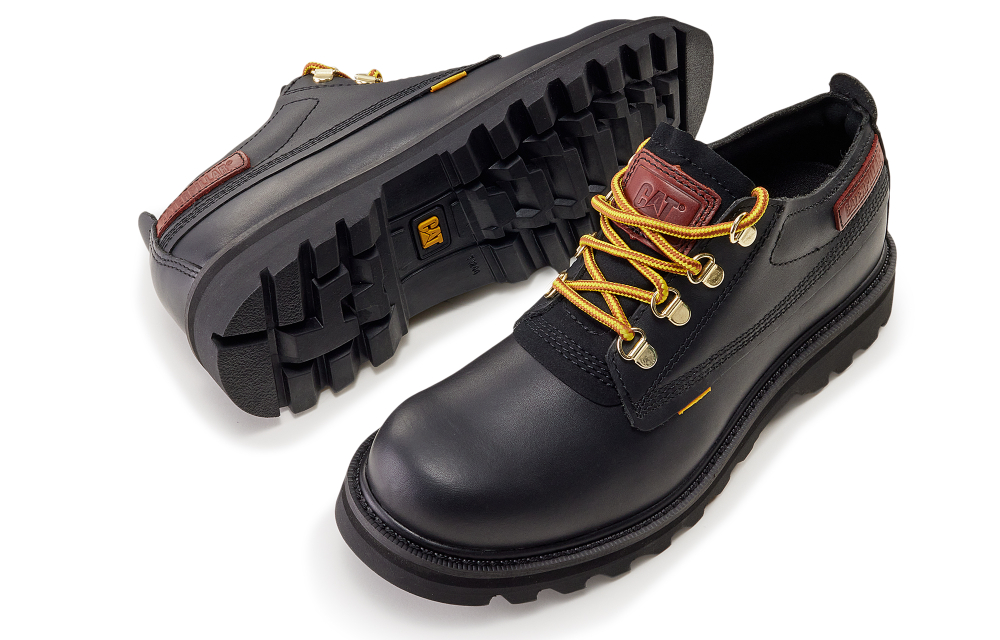 CAT Casual Leather Shoes Unisex Low top Black