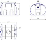 Ёмкость горизонтальная 4000л Политим 4000 л.(1642x2200x1610см;синий) - арт.560777