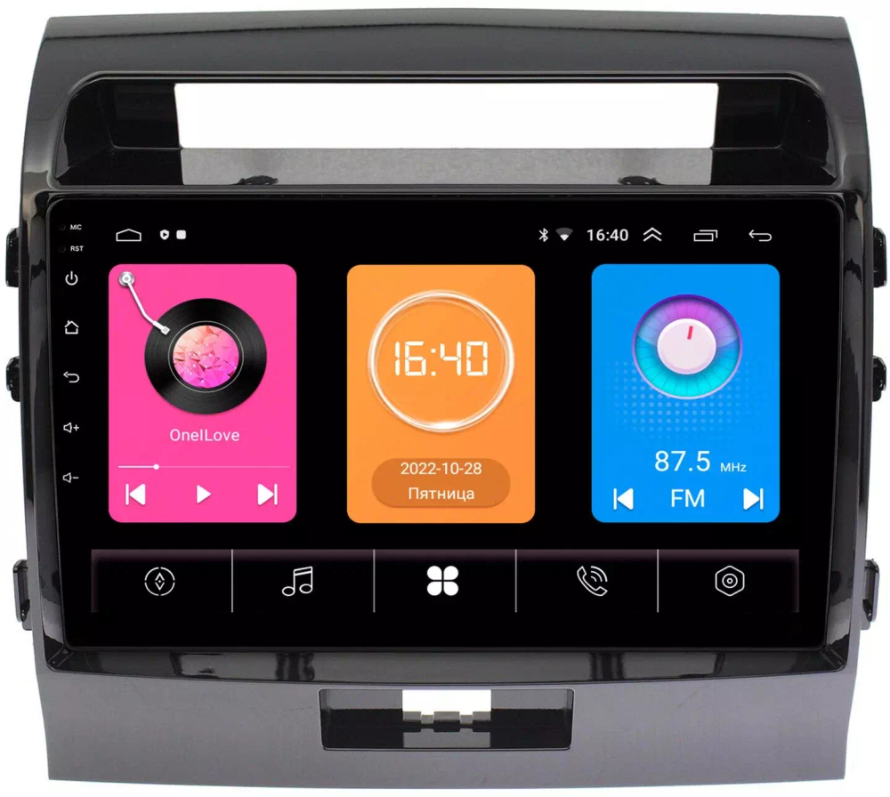 Магнитола для Toyota Land Cruiser 200 2007-2015 (экран климата внизу) - OEM GT10-1004 на Android 10, 2Гб-16Гб