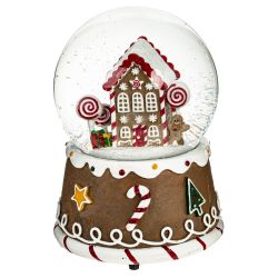 GAEM Фигурка декор в стекл шаре "Домик" (подсвет,муз,вьюга, 3хААА н/п), D 10 см, L12 W11 H14 см