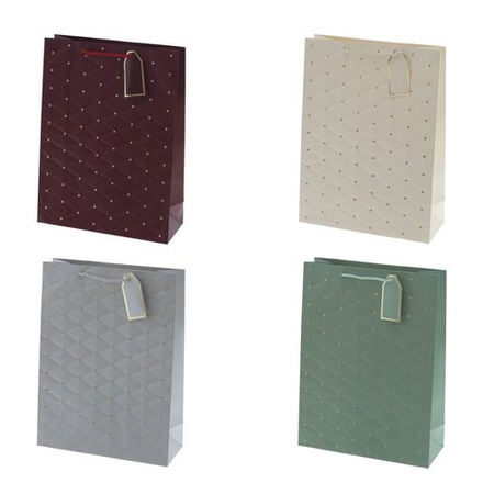 GAEM Пакет подарочный L (бумага 210г/м2, блок 12шт), L31 W12 H42 см, 4в.