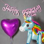 Шар 3D (23''/58 см) Фигура, Радужный единорог, Голубой, 1 шт. в упак.