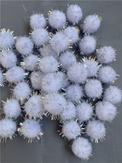 Помпоны декоративные с люрексом, 50шт