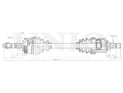 Привод в сборе передний левый UNIO CVJ-10016