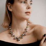 Бусы крупные шары, серебро