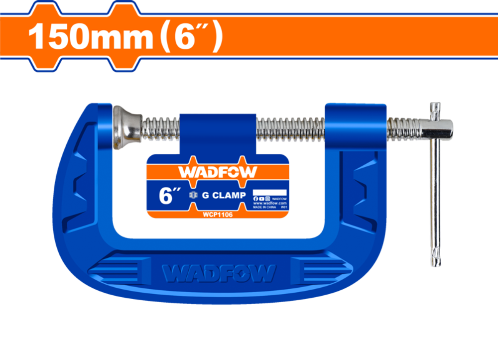 Струбцна G-образная 150 мм (4/16) WADFOW WCP1106