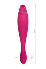 Ярко-розовый вибратор Danvi с вакуум-волновой стимуляцией (Цвет: ярко-розовый)