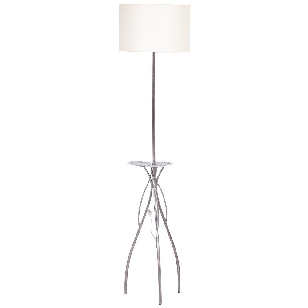 Светильник напольный торшер Нимфея с абажуром Винтаж-2 Айвори