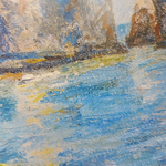 Постер с паспарту 30х40 см Репродукция с авторской картины маслом "Этрета"