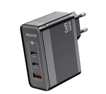 Зарядное устройство WALKER WH-47 GaN, 3.25А, 100Вт, USB/Type-Cx2, поддержка QC+PD, черное