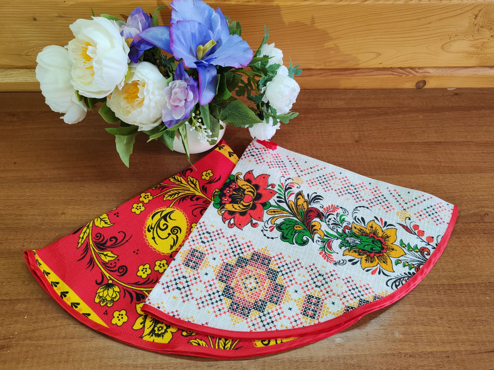 Полотенце кухонное, круглое, 2 шт, вафельное полотно