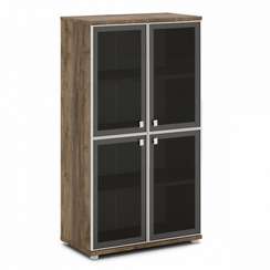 Шкаф со стеклом в алюминиевом профиле средний 820х440х1490 V-669