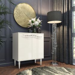 Комод Арт Колор Классик Сильвер с 2 полками Кремовый белый