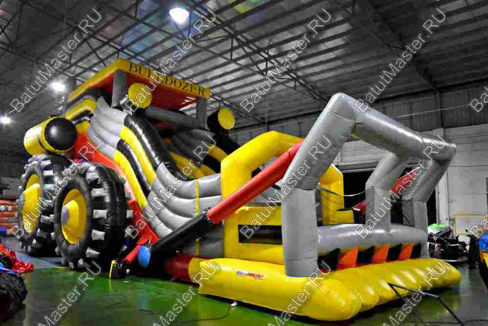 Детский надувной батут-горка "Бульдозер" 15*8*9 м